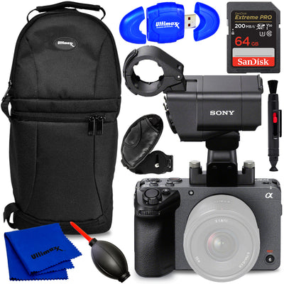 Sony FX30 Digital Cinema Camera with XLR-H1 Handle Unit - 64GB Accessory Kit