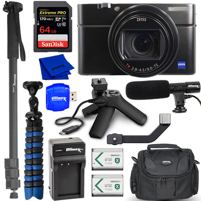 Sony Cyber-shot DSC-RX100 VII Digital Camera with Shooting Grip 9PC Kit