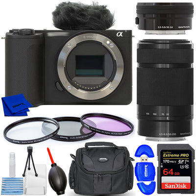 Sony ZV-E10 II Mirrorless Camera with 16-50mm II & 55-210mm Lens - 8PC Bundle