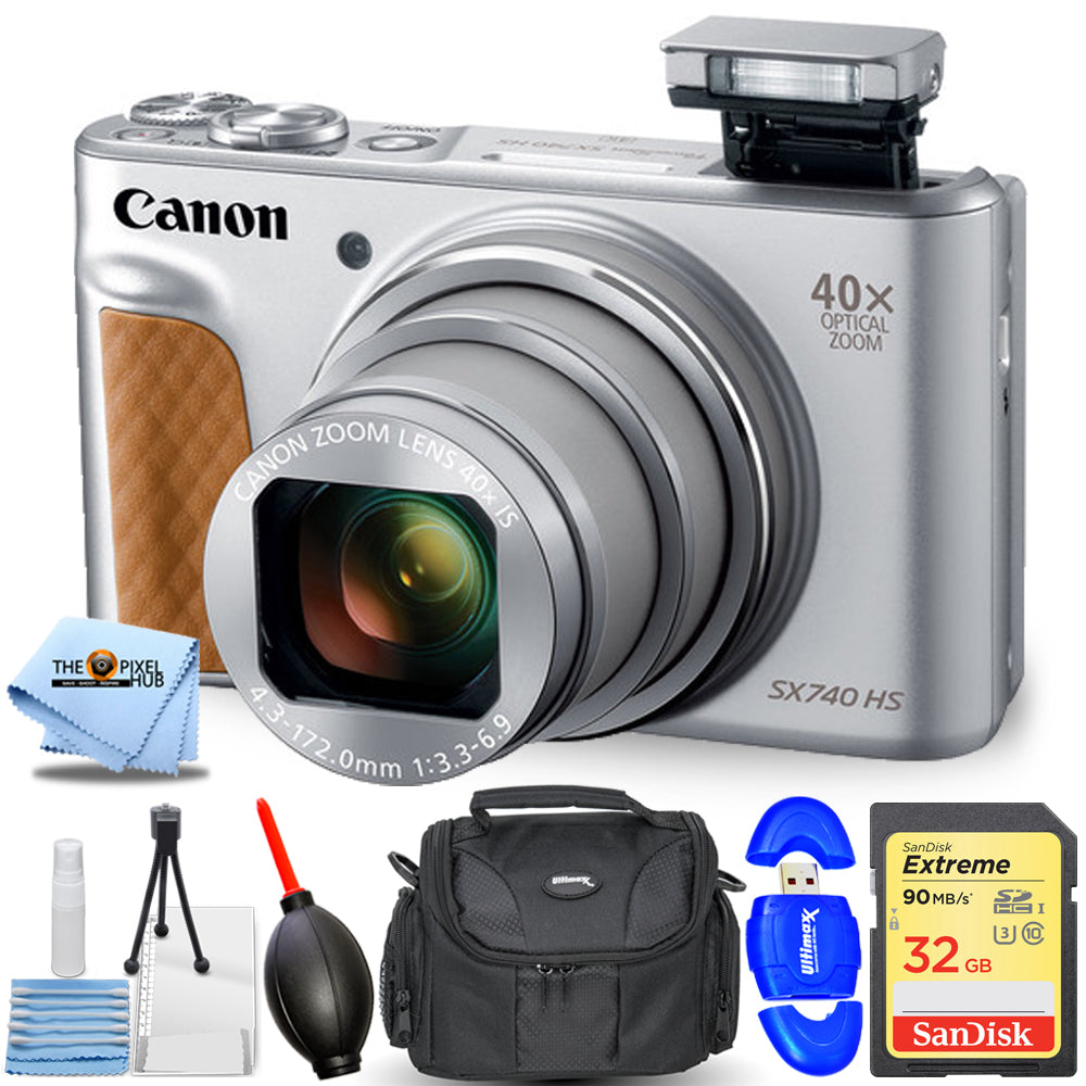 Canon PowerShot SX740 HS Digital Camera (Silver) 2956C001 - 7PC