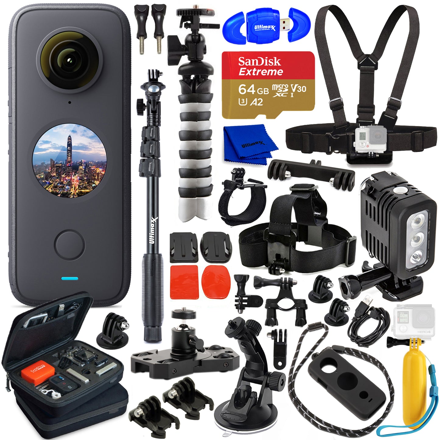 Insta360 ONE X2 Pocket Camera CINOSXX/A - 20PC Essential Accessory Bundle
