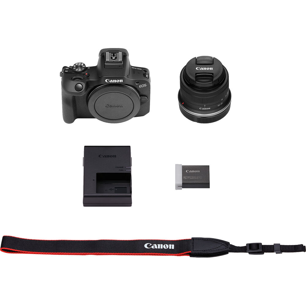 Picture 1 of 6
Canon EOS R100 Mirrorless Camera with 18-45mm Lens 6052C012 - 12PC Accessory Kit