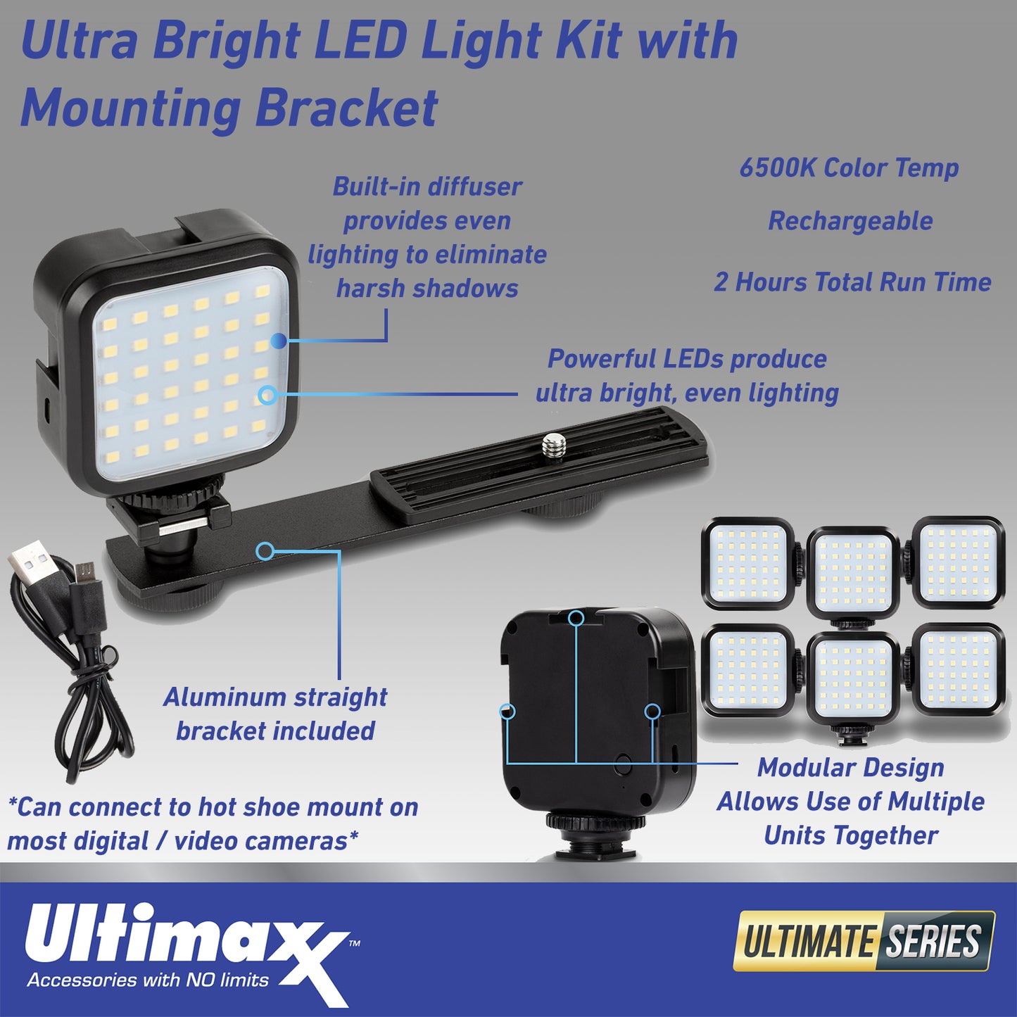 Ultimaxx 4K Ultra HD Camcorder Video Vlogging Camera with LED Light 42MP, 18x Digital Zoom with Remote Control 3.0" LCD Screen Christmas Holiday GIFT Bundle