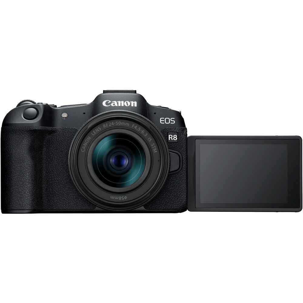 Canon EOS R8 Mirrorless Camera with RF 24-50mm IS STM Lens - 7PC Accessory Kit