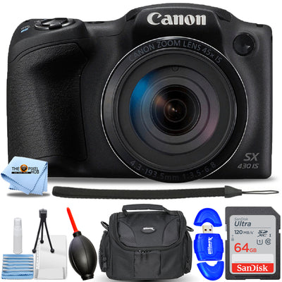 Canon PowerShot SX430 IS Digital Camera 1790C002 - Essential 64GB Bundle