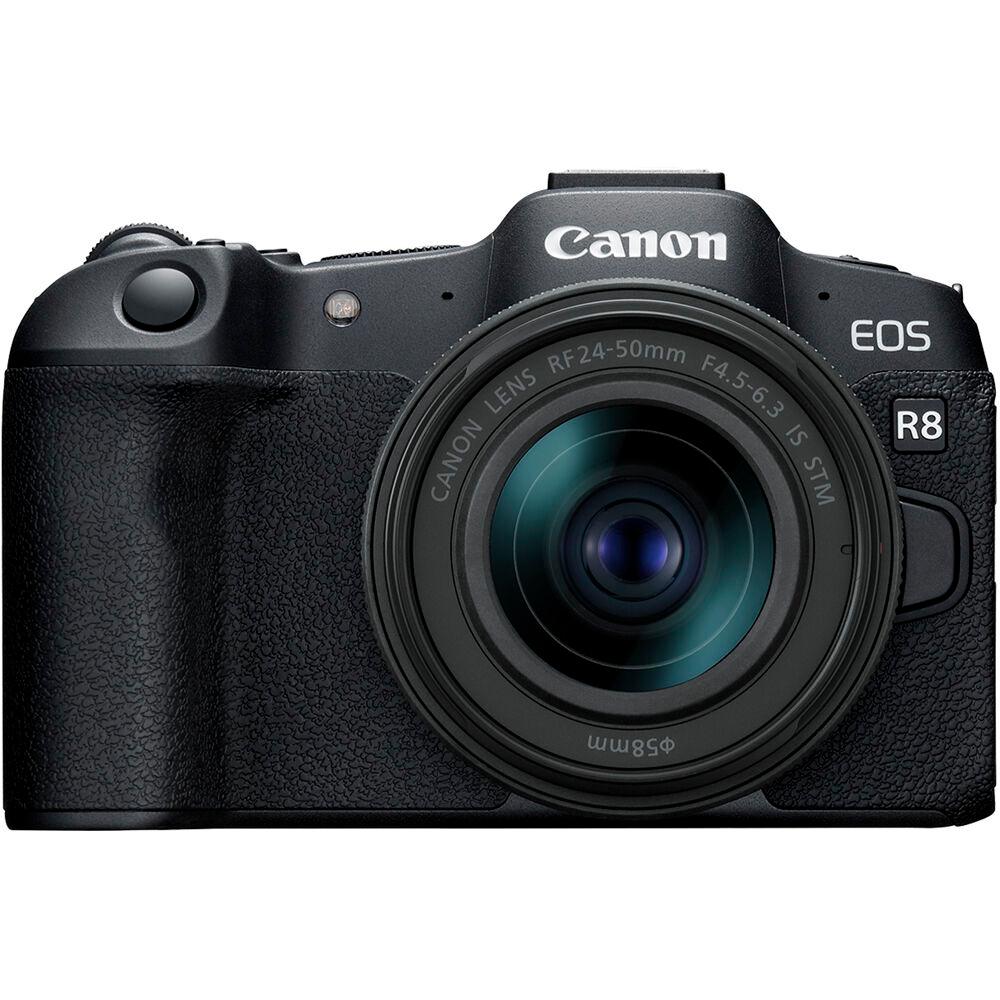 Canon EOS R8 Mirrorless Camera with RF 24-50mm IS STM Lens - 14PC Accessory Kit