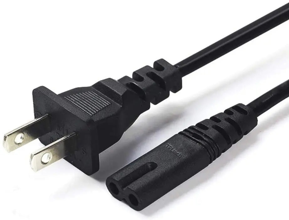 EU 2-Prong AC Power Cord For Sony PlayStation 4, PS3, PS2 & PS3 Slim Consoles
