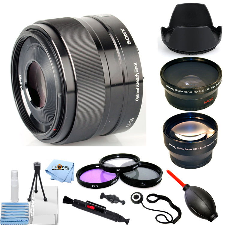 Sony 35mm f/1.8 OSS Alpha E-mount Prime Lens SEL35F18 - Filter Kit Bundle