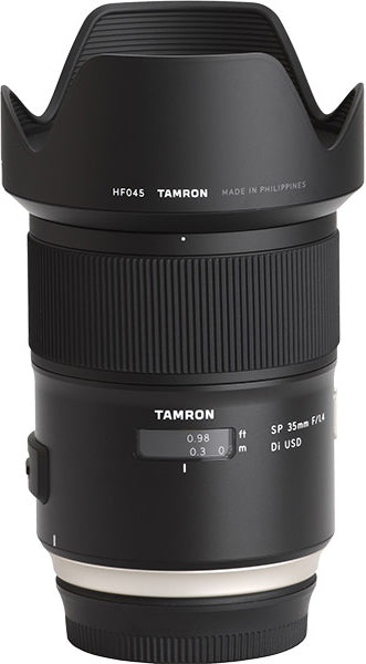 Tamron SP 35mm f/1.4 Di USD Lens for Nikon F + UV Filter + Lens Hood Bundle