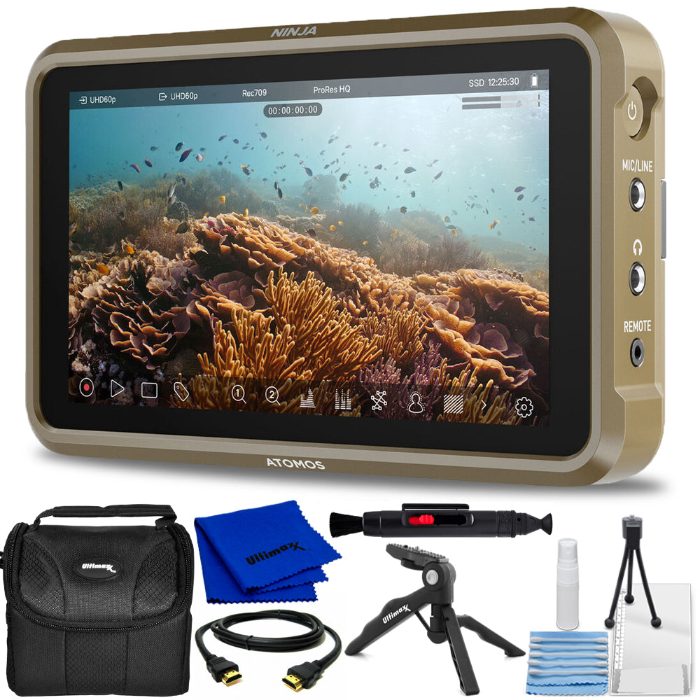 Picture 1 of 7
Atomos Ninja 5.2" 4K HDMI Recording Monitor ATOMNJA004 - 7PC Accessory Bundle