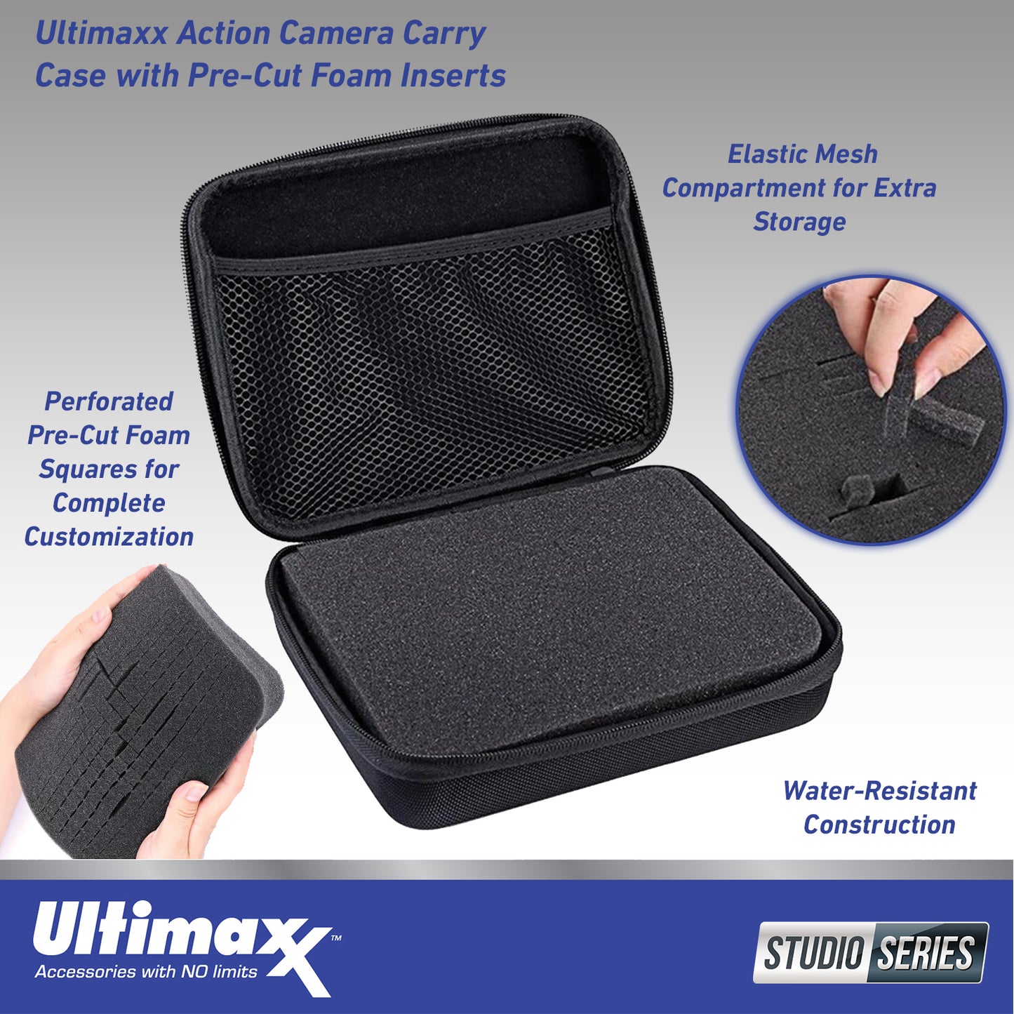 Ultimaxx Medium Carry Case for All Action Cameras w/ DIY Foam