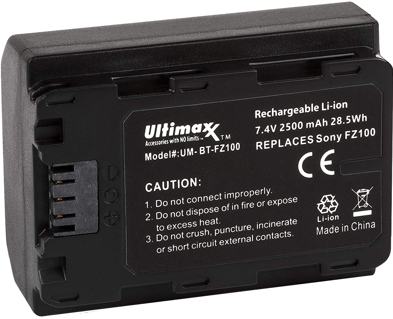 ULTIMAXX Replacement FZ100 Battery for Sony Alpha a9 a7R III a7 III - 2500mah