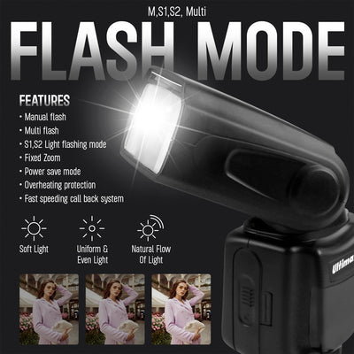 Universal Auto Flash w/ LCD Display by Ultimaxx, Slave Mode, Carry Pouch