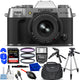 FUJIFILM X-T50 Mirrorless Camera with XF 16-50mm f/2.8-4.8 Lens Silver - Bundle