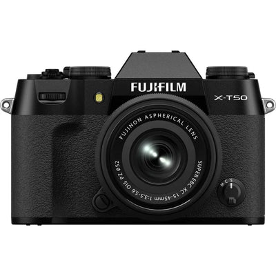 FUJIFILM X-T50 Mirrorless Camera with XC 15-45mm Lens (Black) Accesssory Bundle