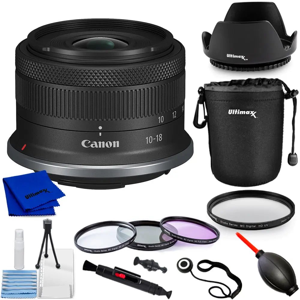 Canon RF-S 10-18mm f/4.5-6.3 IS STM Lens (Canon RF) 6262C002 - 7PC Bundle Canon