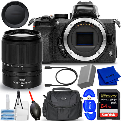 Nikon Z50 II Mirrorless Camera with 18-140mm Lens - 7PC Accessory Bundle