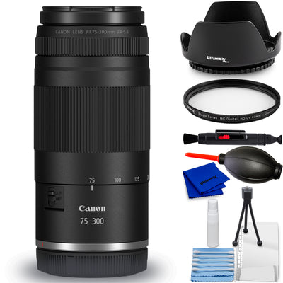 Canon RF 75-300mm f/4-5.6 Lens 7155C002 - 7PC Accessory Bundle