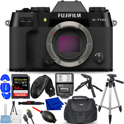 FUJIFILM X-T50 Mirrorless Camera (Body, Black) - KIT BOX Accessory Kit Fujifilm