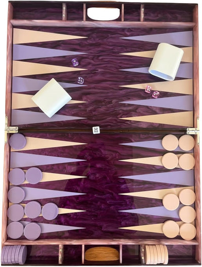 Lucite Acrylic Backgammon Set 18" Large Premium Board and Pieces