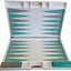 Lucite Acrylic Backgammon Set 18" Large Premium Board and Pieces (White/Aqua) Ready Covers
