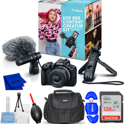 Canon EOS R50 Content Creator Kit 5811C059 - 7PC Accessory Bundle Canon
