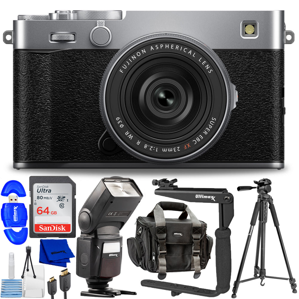 FUJIFILM X-E5 Mirrorless Camera with XF 23mm f/2.8 Lens (Silver) - 10PC Bundle Fujifilm