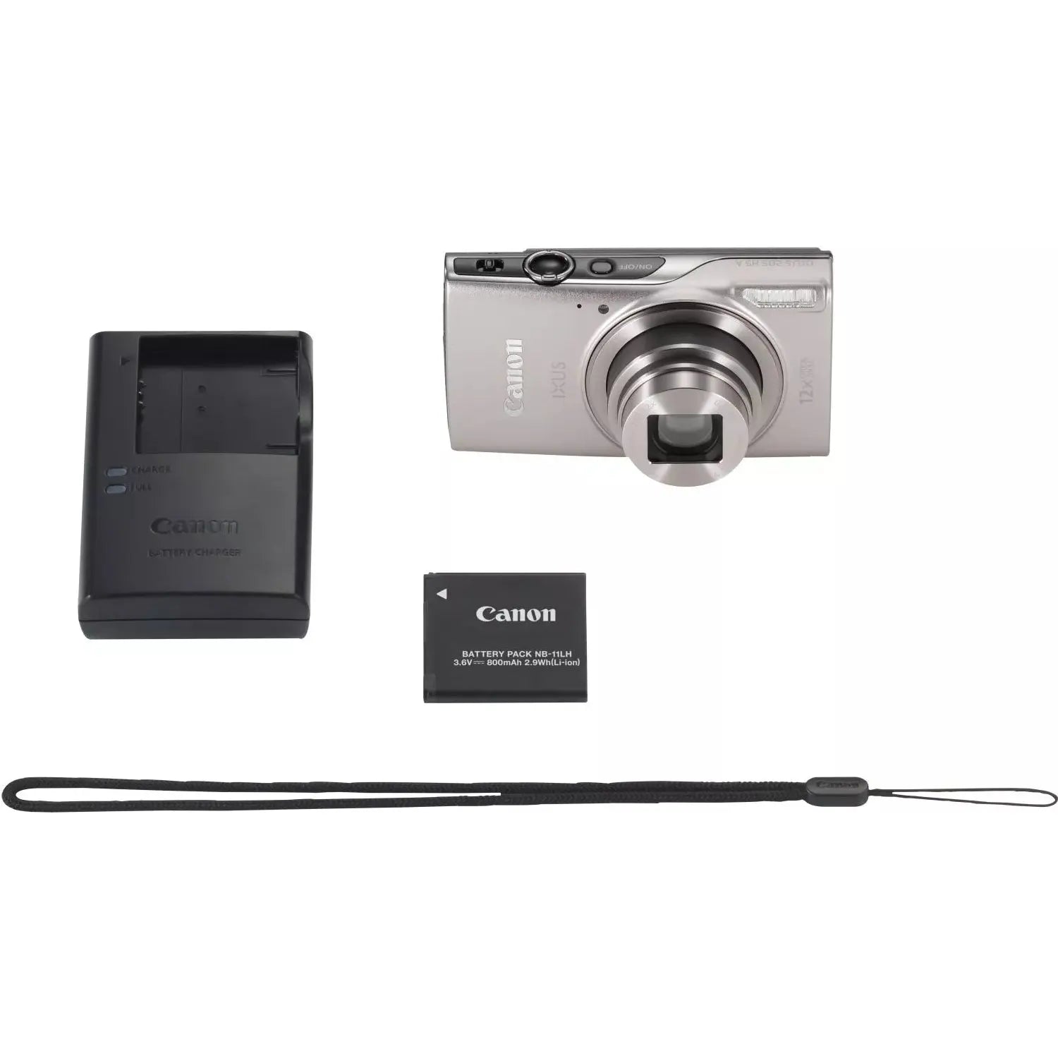 Canon IXUS 285 HS A Digital Camera (Silver) - 7PC Accessory Bundle Canon