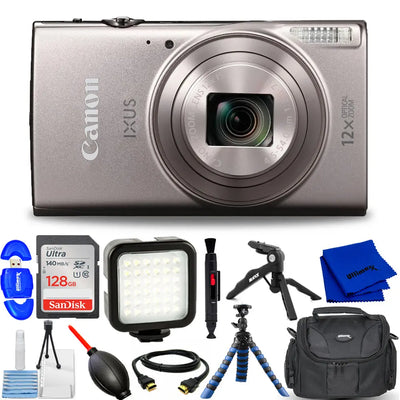 Canon IXUS 285 HS A Digital Camera (Silver) - 12PC Accessory Bundle Canon