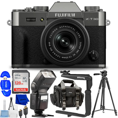 FUJIFILM X-T30 III Mirrorless Camera with 13-33mm Lens (Charcoal Silver) Bundle