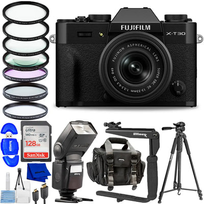 FUJIFILM X-T30 III Mirrorless Camera with 13-33mm Lens (Black) Filter Bundle