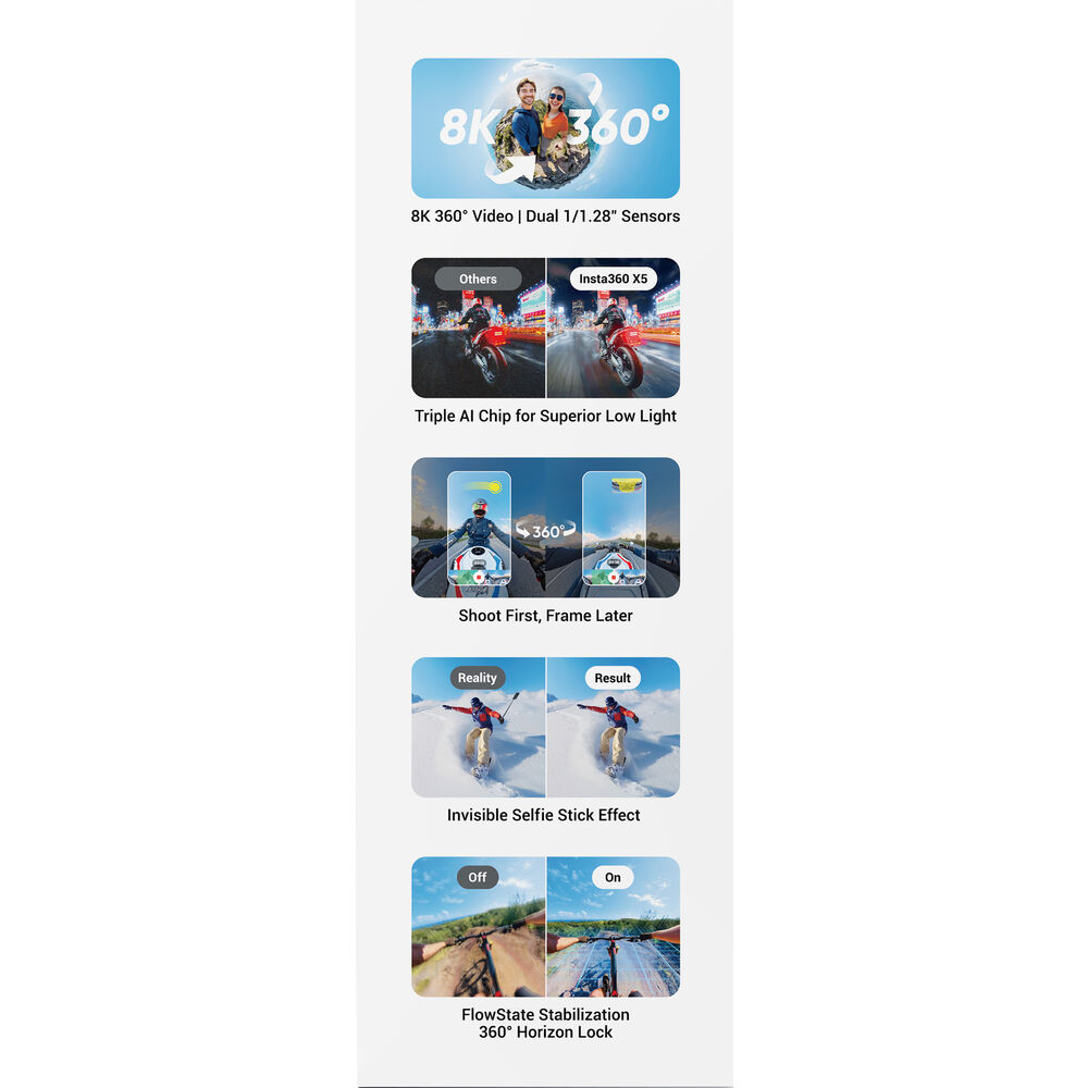 Insta360 X5 360 Action Camera Essentials Bundle