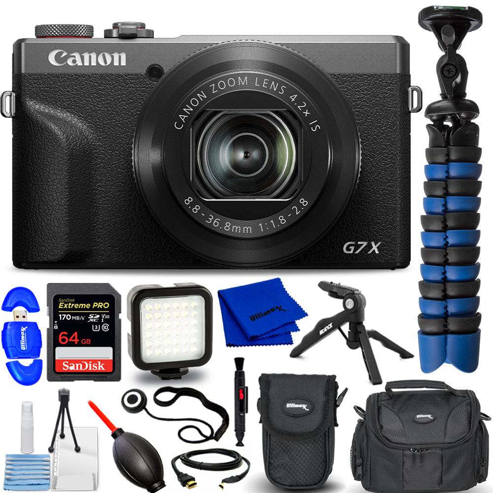 Canon PowerShot G7 X Mark III Digital Camera 30th Anniversary Graphite LED Kit