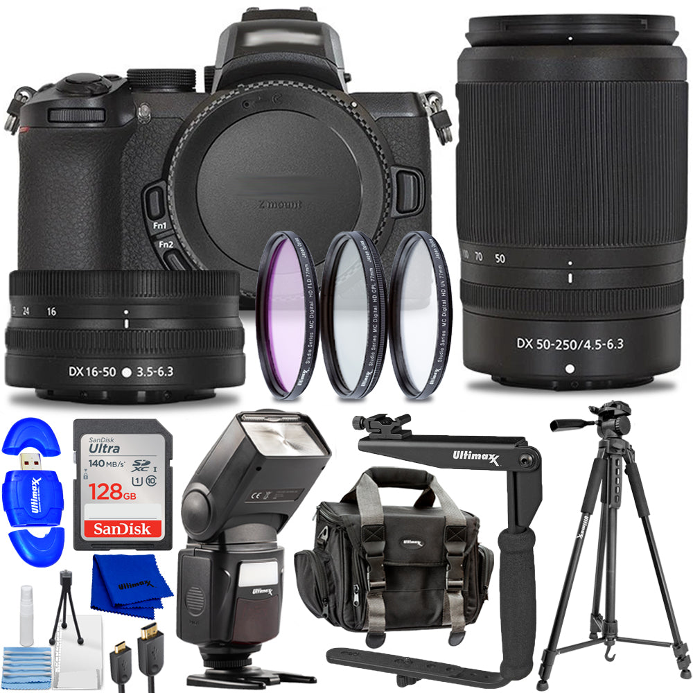 Nikon Z50 II Mirrorless Camera with 16-50mm & 50-250mm Lenses Bundle