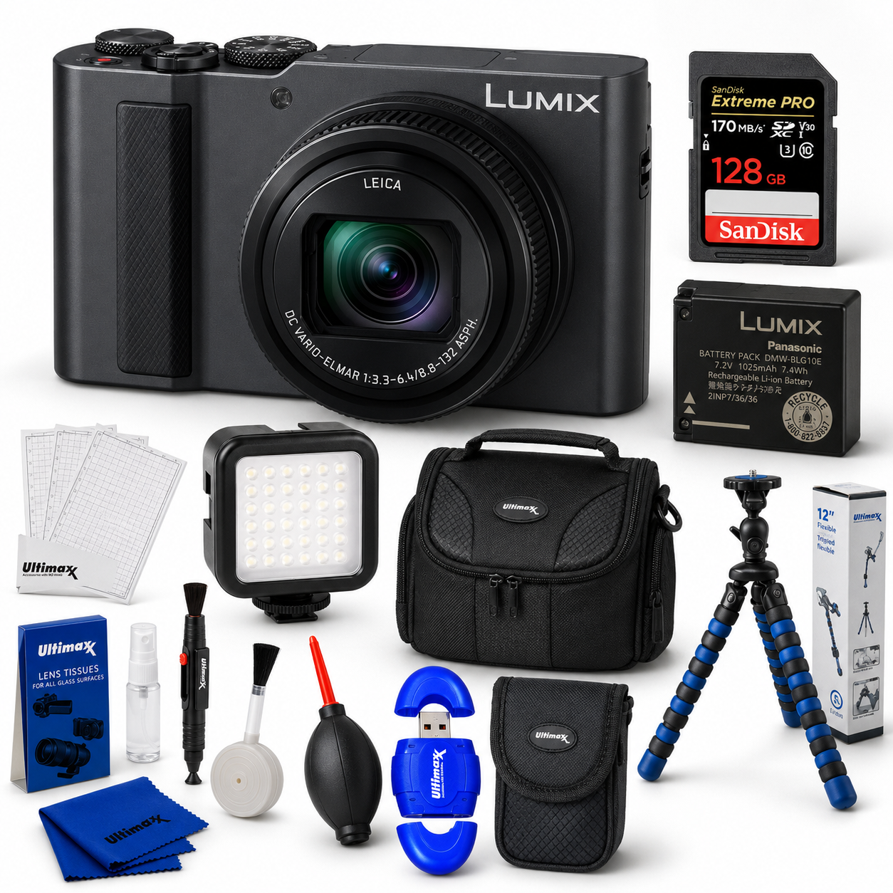 Panasonic TZ300/ZS300 Digital Camera (Silver) - 10PC Accessory Bundle