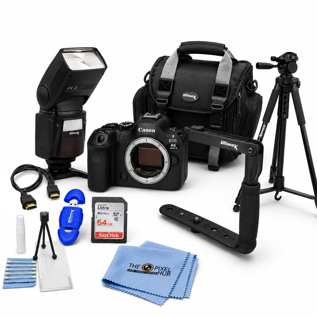 Canon EOS R6 Mark III Mirrorless Camera 7084C002 - 10PC Accessory Bundle