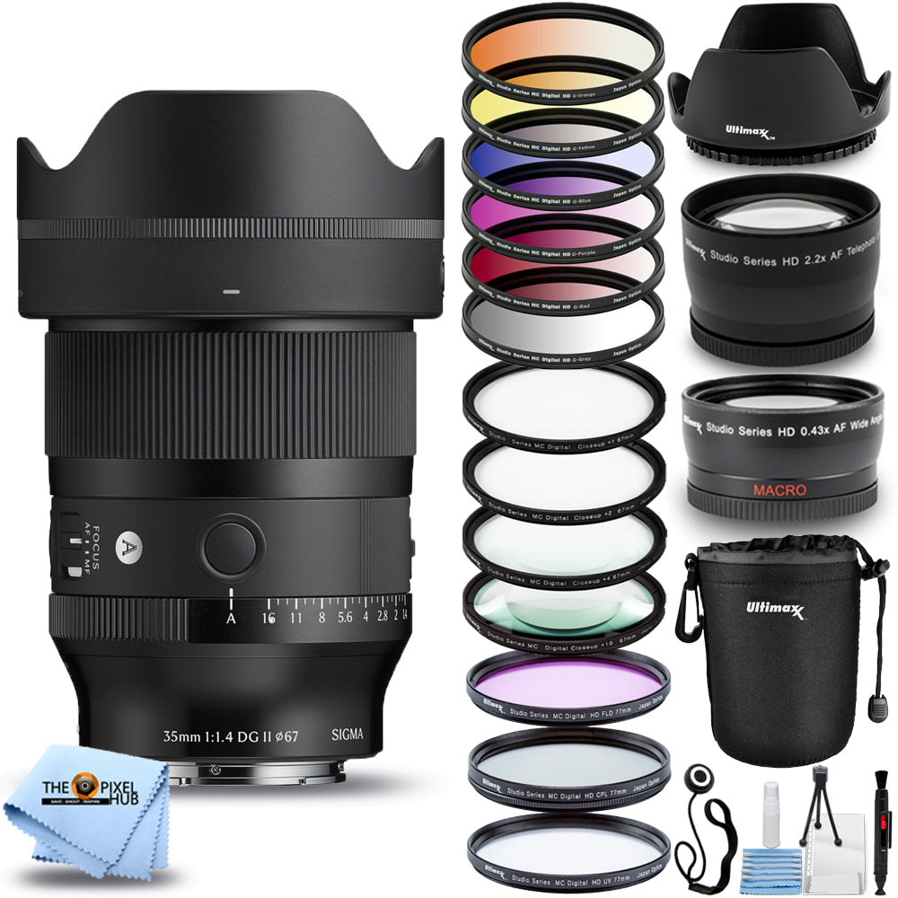 Sigma 35mm f/1.4 DG II Art Lens (Sony E) 304965 - 12PC Accessory Bundle