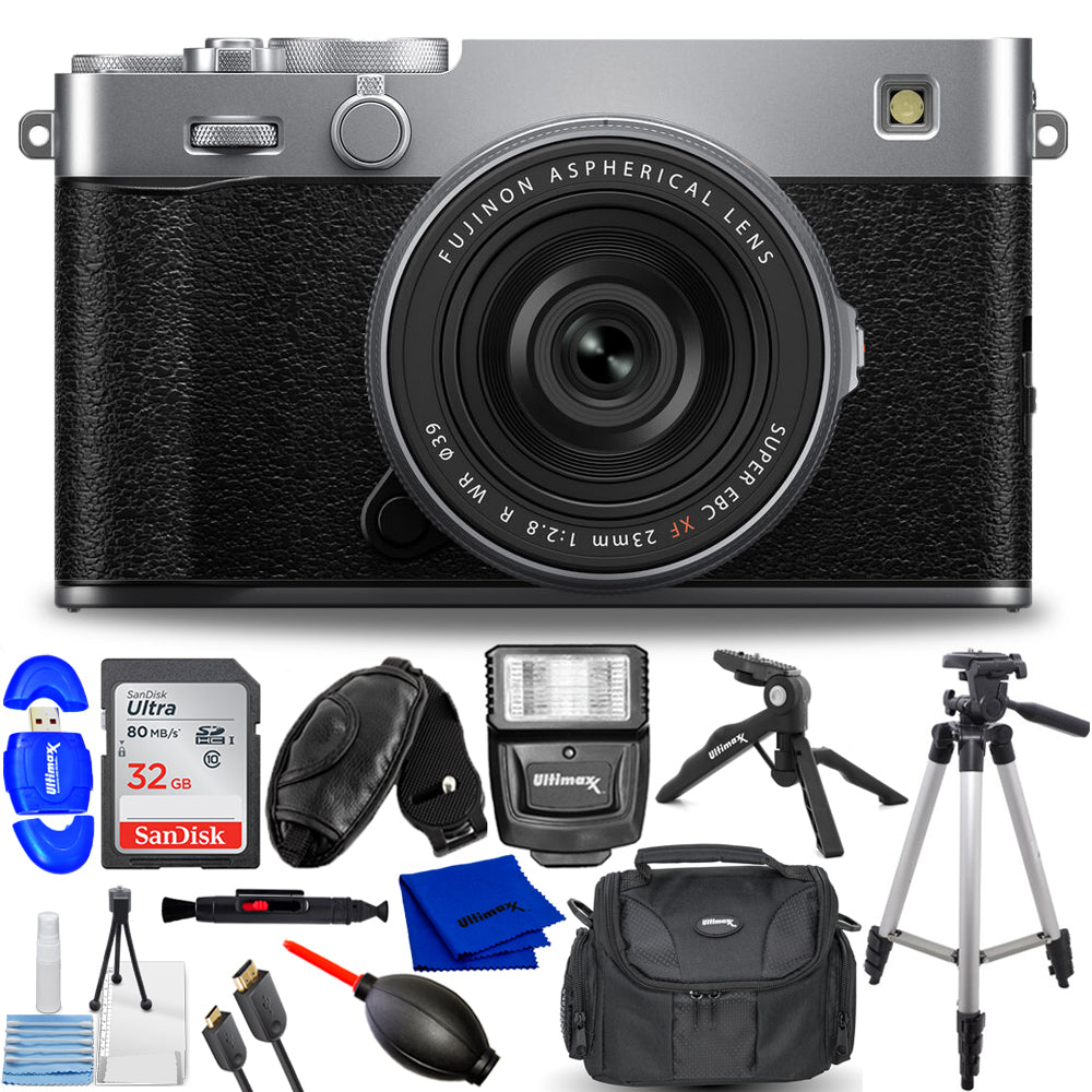 FUJIFILM X-E5 Mirrorless Camera and XF 23mm f/2.8 Lens (Silver) - 12PC Bundle