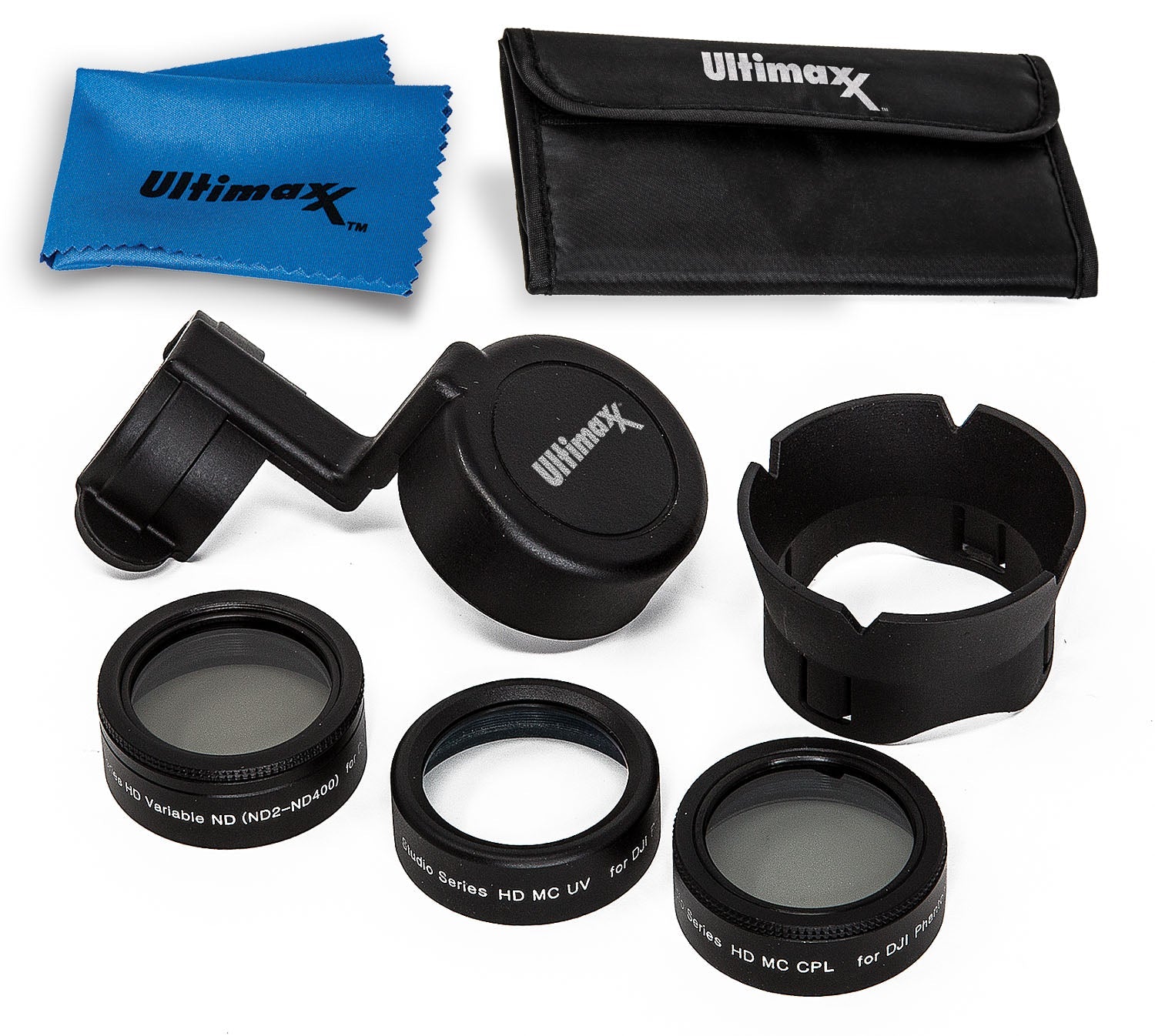 DJI Phantom 4 7 Piece Filter Kit UV, CPL, ND2-ND400 + Gimbal Lens Cap + Case Ultimaxx