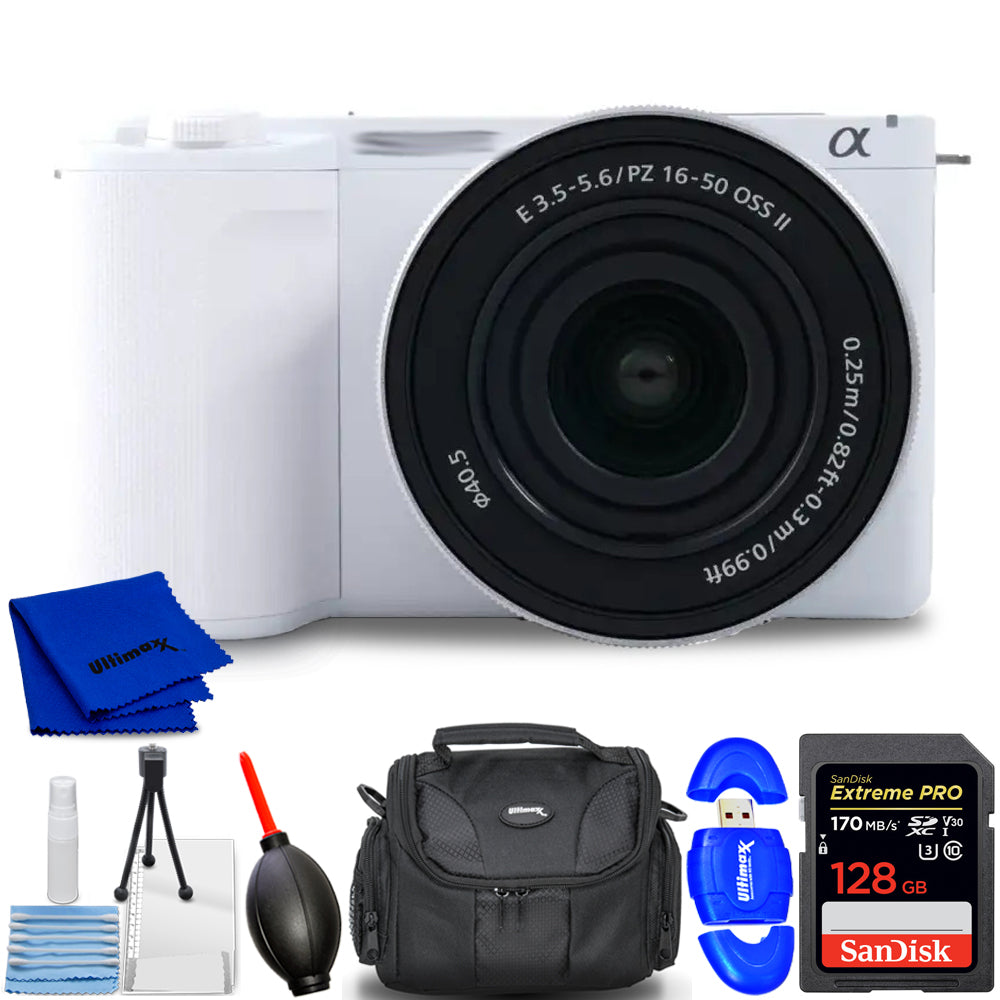 Sony ZV-E10 II Mirrorless Camera with 16-50mm Lens (White) ZVE10M2KW - 7PC Kit