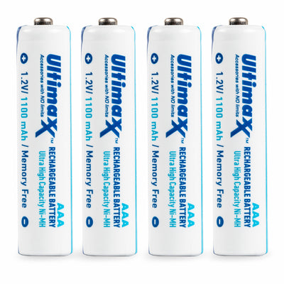 Ultimaxx 4AAA NIMH Rechargeable Batteries 1100 mAh