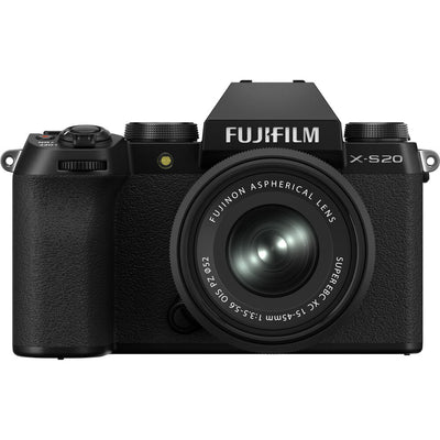 FUJIFILM X-S20 Mirrorless Camera with 15-45mm Lens (Black) 16781943 - Bundle