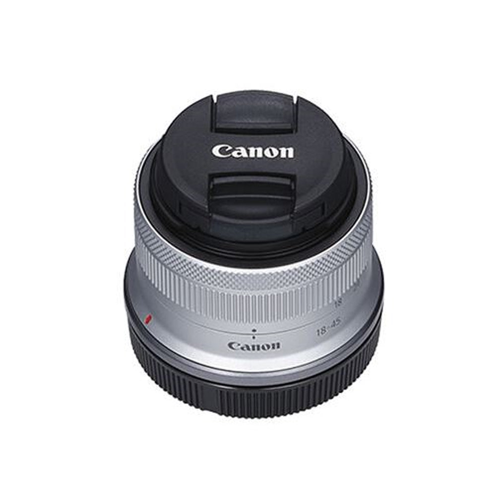 Canon RF-S 18-45mm f/4.5-6.3 IS STM Lens (Silver, White Box) - 7PC Accessory Kit