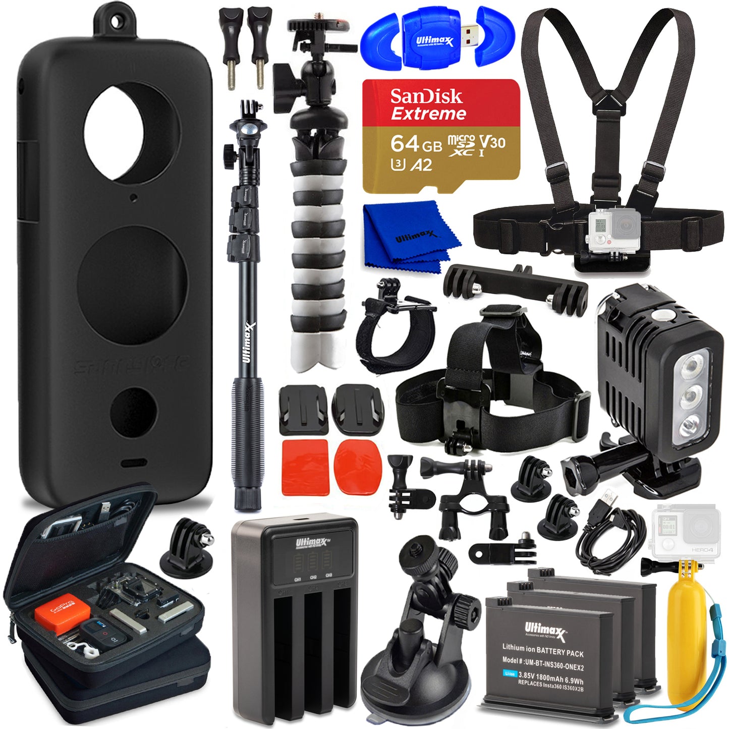 Essential Accessory Bundle for Insta360 ONE X2 Pocket Action Camera