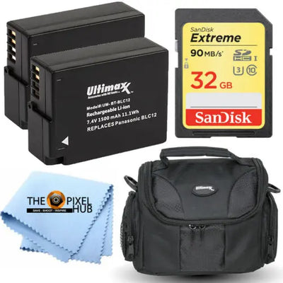2 Battery DMW-BLC12 Accessory Bundle for Panasonic FZ200 FZ1000 DMC-GH2 G7 GX85 Ultimaxx
