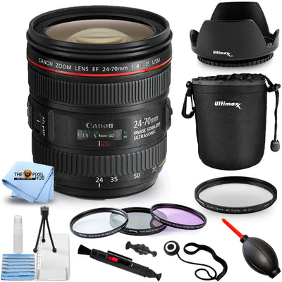 Canon EF 24-70mm f/4L IS USM Standard Zoom Lens - 10PC Accessory Bundle