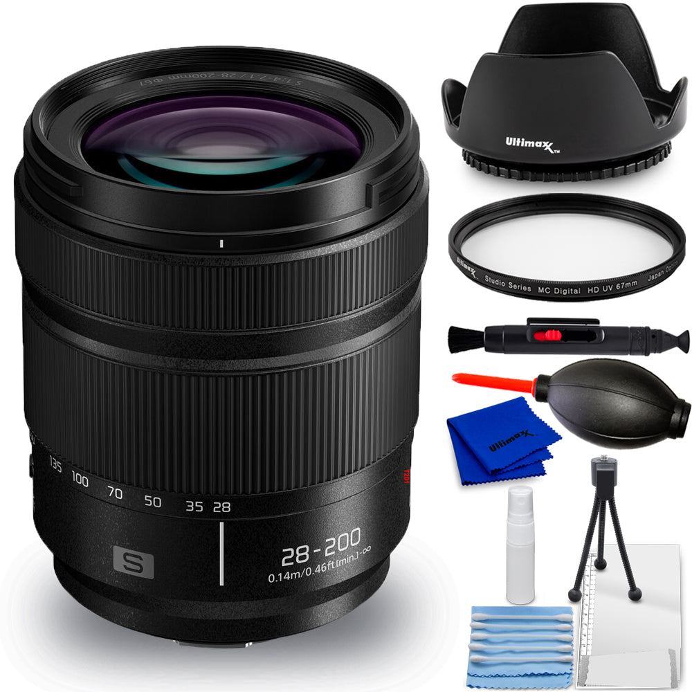 Panasonic Lumix S 28-200mm f/4-7.1 MACRO O.I.S. Lens (Leica L) - 7PC Bundle