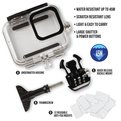 Ultimaxx 50m/164ft Waterproof Housing for GoPro HERO9 HERO10 HERO11 and HERO12