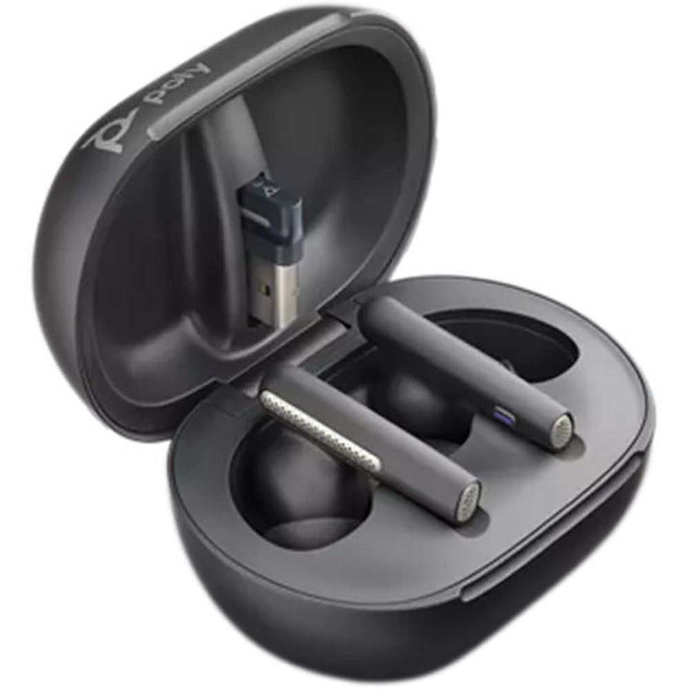 Poly Voyager Free 60+ UC Wireless Earbuds + Ultimaxx Wireless Qi Fast Charger