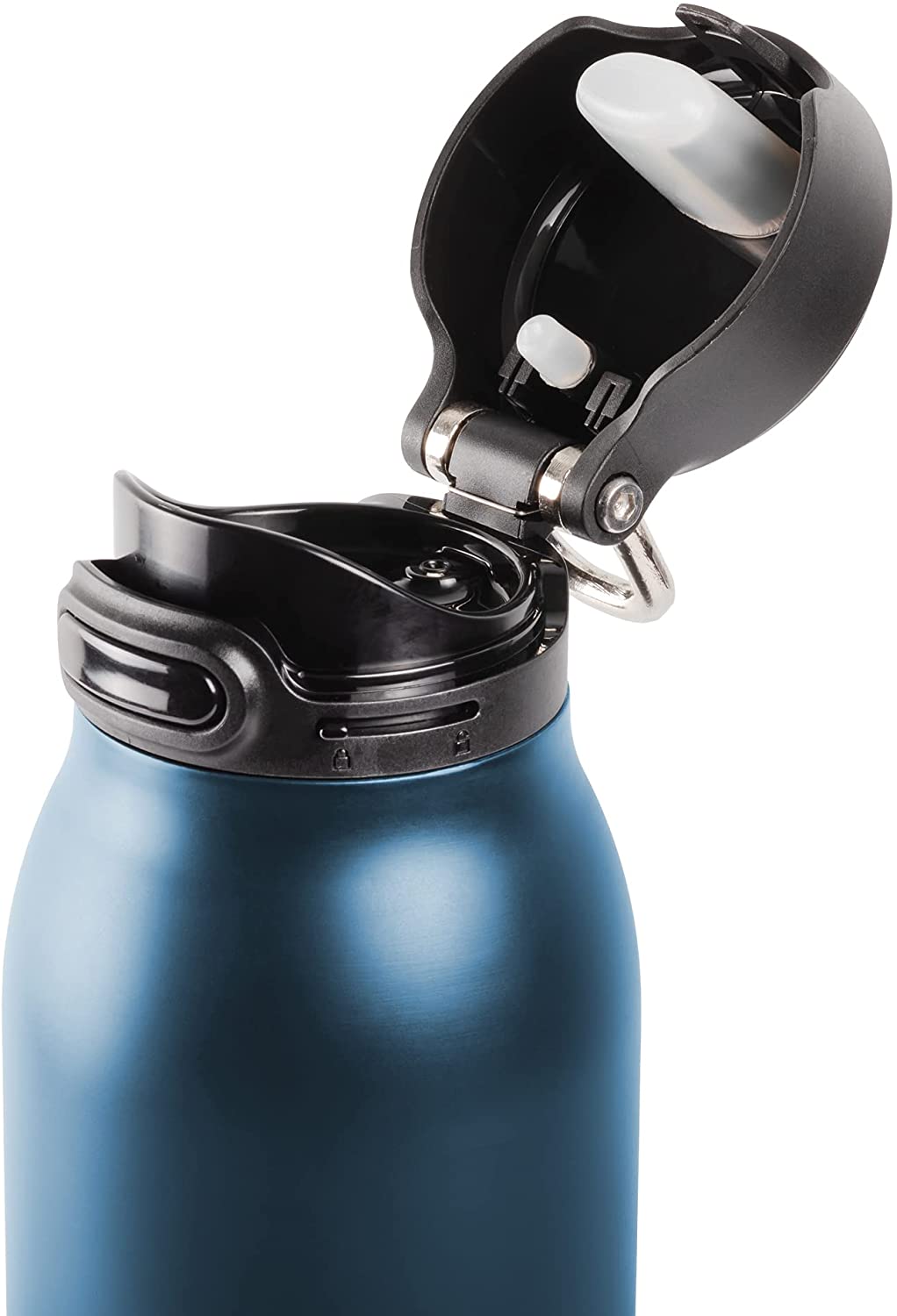 Vacuum Insulated Water Flask Bottle w/ Rechargeable Bluetooth Speaker Navy Blue